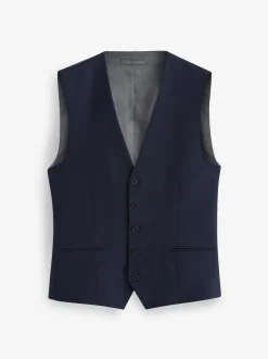 Bleu marine - Gilet de costume essentiel à coupe régulière