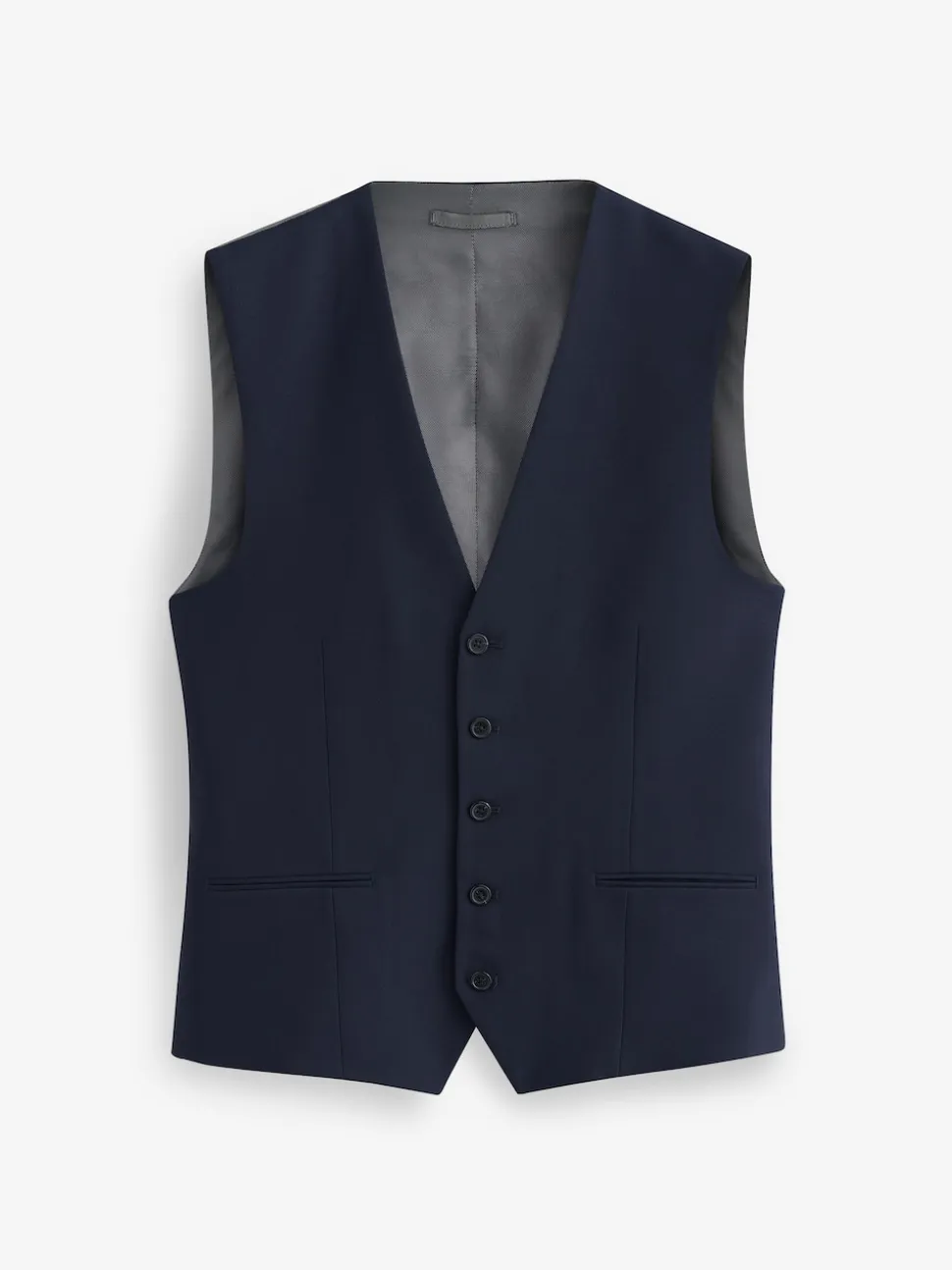 Bleu marine - Gilet de costume essentiel à coupe régulière