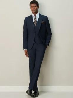 Bleu marine - Gilet de costume À carreaux