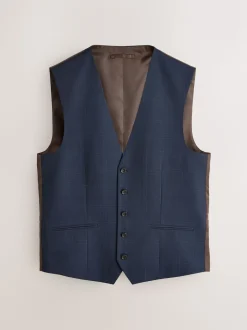 Bleu marine - Gilet de costume À carreaux