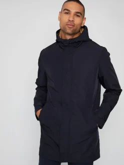 Bleu marine - Imperméable à capuche zippé Threadbare imperméable à la douche