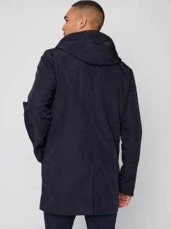Bleu marine - Imperméable à capuche zippé Threadbare imperméable à la douche