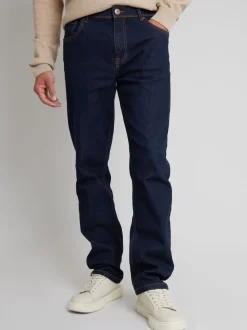 Bleu marine - Jean droit Threadbare stretch