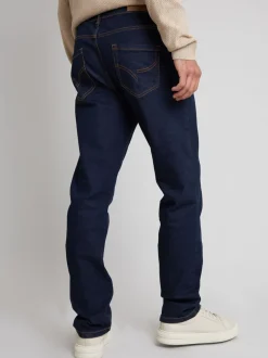 Bleu marine - Jean droit Threadbare stretch