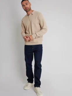 Bleu marine - Jean droit Threadbare stretch