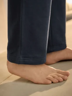 Bleu marine - Jogging ouvert lourd à dos brosse