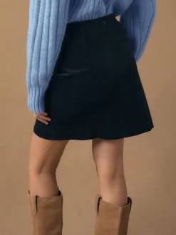 Bleu marine - Jupe Mini Cordon