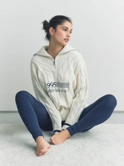 Bleu marine - Lot de 1 collants sans pieds thermiques doublés en polaire