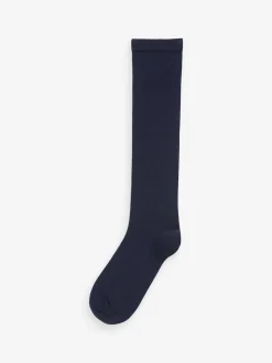 Bleu marine - Lot de 2 paires de chaussettes hauteur genou en modal