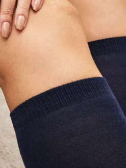 Bleu marine - Lot de 2 paires de chaussettes hauteur genou en modal
