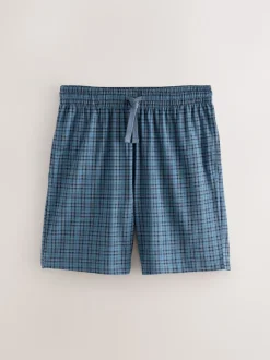 Bleu marine - Lot de 2 shorts de pyjama à carreaux en jersey