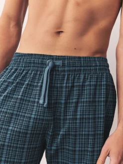 Bleu marine - Lot de 2 shorts de pyjama à carreaux en jersey