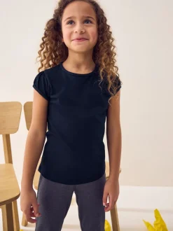 Bleu marine - Lot de 2 t-shirts à manches bouffantes (3-16ans)