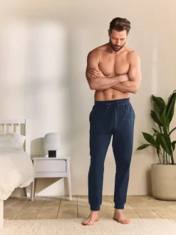 Bleu marine - Ourlets resserrés - Jogging Loopback doux au toucher à poignets