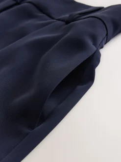 Bleu marine - Pantalon ample à dos élastique