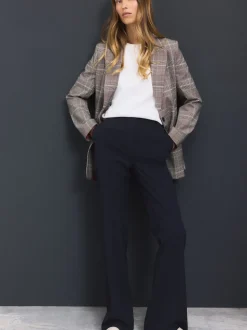 Bleu marine - Pantalon bootcut habillé avec laine