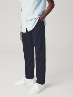 Bleu marine - Pantalon chino extensible (3-17ans)
