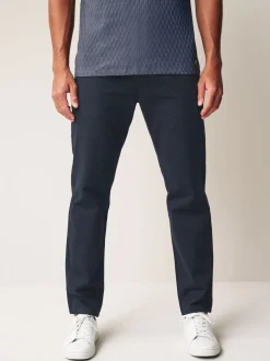Bleu marine - Pantalon chino droit 100% coton