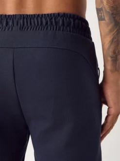 Bleu marine - Pantalon de jogging en interlock doux au toucher à poignets