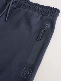 Bleu marine - Pantalon de jogging en interlock doux au toucher à poignets
