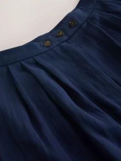 Bleu marine - Pantalon plissé ultra-large