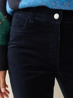 Bleu marine - Pantalon skinny en velours côtelé