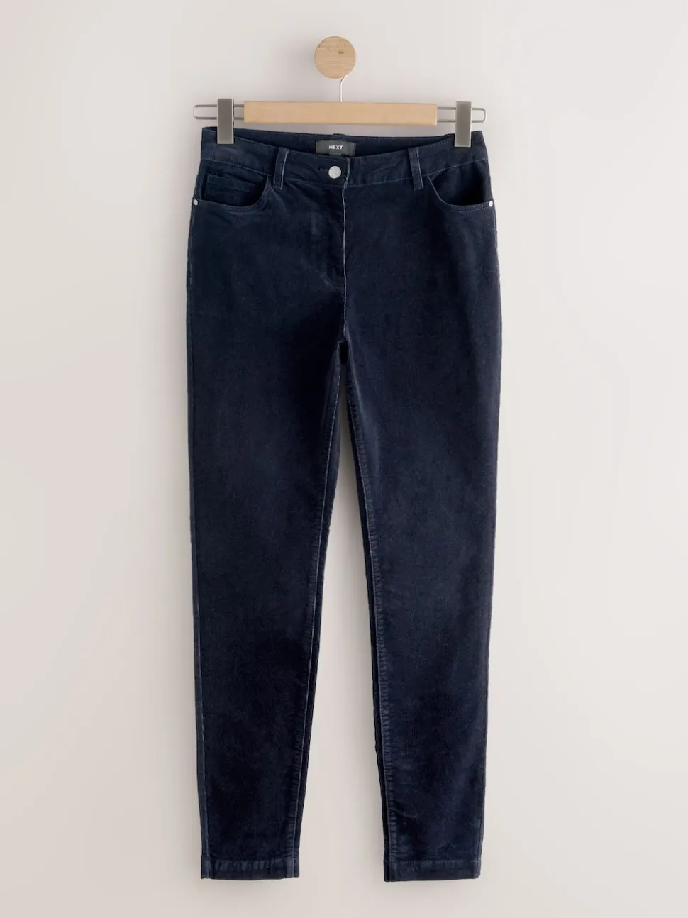 Bleu marine - Pantalon skinny en velours côtelé