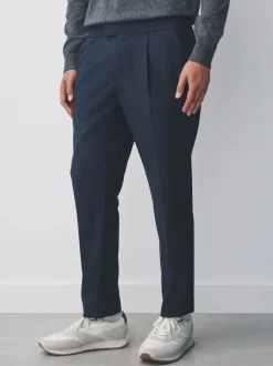 Bleu marine - Pantalons Coupe ajustée Extensible avec cordon de serrage interne