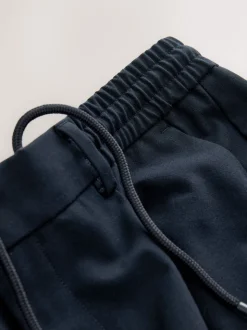 Bleu marine - Pantalons Coupe ajustée Extensible avec cordon de serrage interne