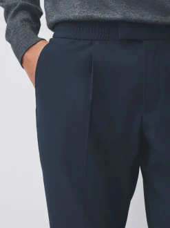Bleu marine - Pantalons Coupe ajustée Extensible avec cordon de serrage interne
