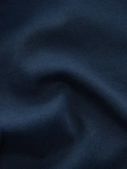 Bleu marine - Pantalons d'école extensibles à boutonnières en coton riche (3-16ans)