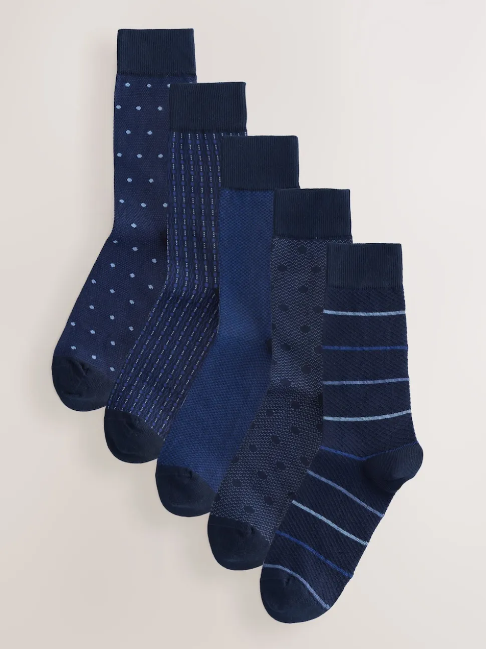 Bleu marine - Pattern Smart Socks 5 Pack