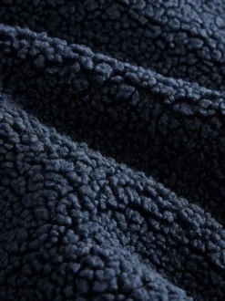 Bleu marine - Polaire en peau de mouton à col zippé