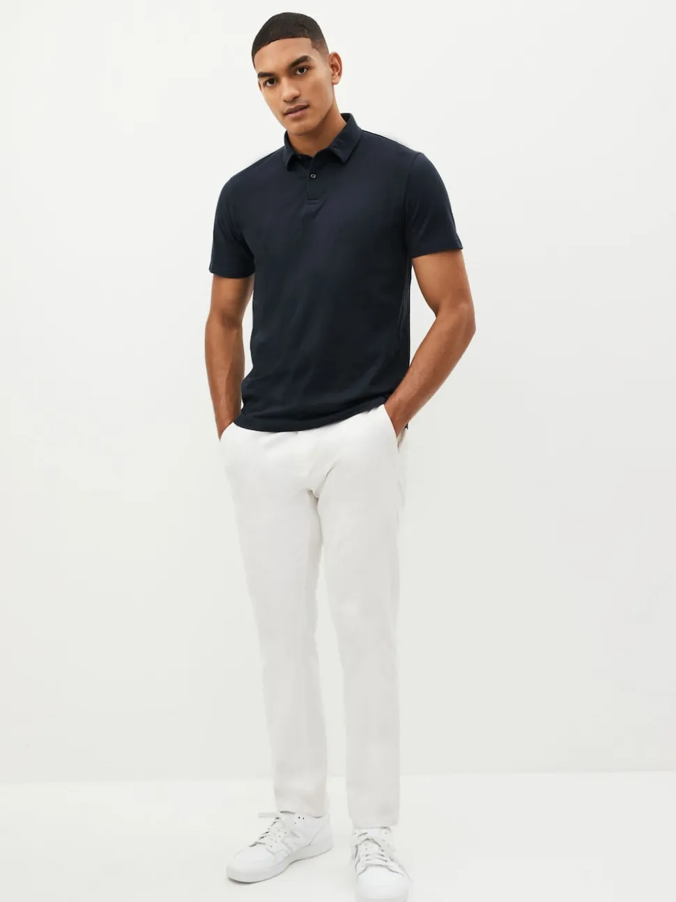 Bleu marine - Polo à manches courtes