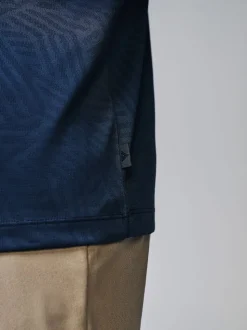 Bleu marine - Polos de golf Active Jacquard