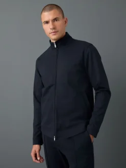 Bleu marine - Premium Smart Col cheminée zippé avec laine