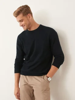 Bleu marine - Pull Col rond en pur Coton Coupe classique