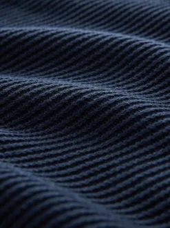Bleu marine - Pulls Coupe classique côtelé à Texture simulée