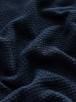 Bleu marine - Pyjama doux Gaufré Manches longues