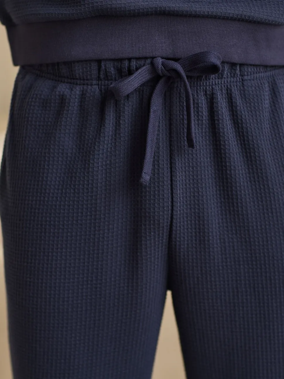 Bleu marine - Pyjama doux Gaufré Manches longues