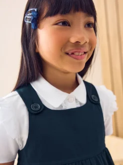 Bleu marine - Robe d'école à chasuble extensible en jersey (3-14ans)