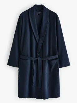 Bleu marine - Robe légère de robe de gaufre