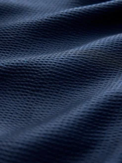 Bleu marine - Robe longue en satin à manches longues torsadée sur le devant