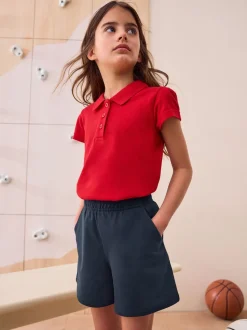 Bleu marine - 100{Short d'école en jersey de coton (3-16ans)