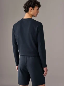 Bleu marine - Short gaufré BOSS