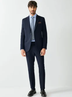 Bleu marine - Skinny Fit (Skinny Fit) - Veste de costume texturée