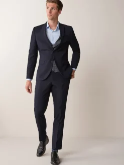 Bleu marine - Skinny Fit (Skinny Fit) - Veste de costume à deux boutons