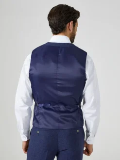 Bleu marine - Skopes Jude Tweed Coupe sur mesure Suit Gilet