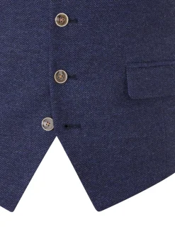 Bleu marine - Skopes Jude Tweed Coupe sur mesure Suit Gilet