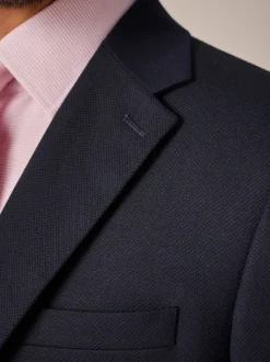 Bleu marine - Slim Fit (Slim Fit) - Veste de costume texturée